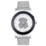 Luxury Ladies Black White Bear Diamond Simple Design Branded Quartz Watch Fashion Stretch Women Dress Clock Creative Watches - Image 8