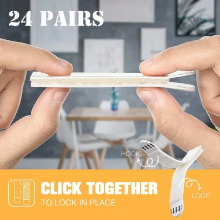 12/24pairs  White Adhesive Strips Picture Hanging Strips Undamaged Hanging Picture Hangers Tool-free Wall Hanging Strips