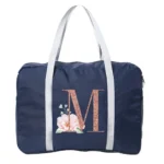 Duffle Bag Travel Storage Bag Set Clothes Tidy Organizer Business Trip Foldable Pouch Unisex Travel Kit Rose Gold Letter Series - Image 10