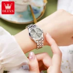 OLEVS Elegant Fashion Women's Watches Luxury Brand Original Quartz Watch for Ladies Waterproof Stainless Steel Luminous Date - Image 4