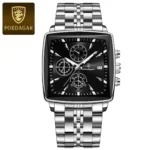 POEDAGAR Business Men Clock Waterproof Luminous Calendar Chronograph Square Man Watch Stainless Steel Quartz Men's Watches Reloj - Image 14