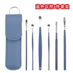 Stainless Steel Ear Digging Spoon Leather Cover 6pc Cleaner Scoop Double-Headed Spiral Cleaning Health Care Ear Picking Tool Set - Image 9