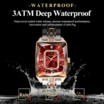 POEDAGAR Luxury Watch For Woman Elegant Waterproof Calendar Ladies Watch Rectangle Stainless Steel Quartz Women's Watches Female - Image 3