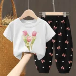 Summer Sets Children's Clothing Girls Kids Toddler Clothes Cute Fashion T-shirt Top Pants 2PCS Baby Girl Clothes - Image 10