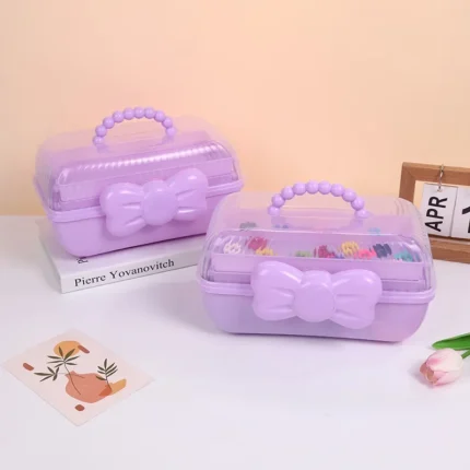 Multi-Layer Jewelry Storage Box Cosmetic Tool Organizer Children's Hair Accessory Desktop Handmade Crafts Sorting Box