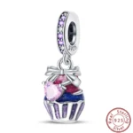 Dessert Afternoon Tea Series 925 Silver Coffee Cake Pizza Fries Sweet Charms Beads 3mm DIY Fine Jewelry Making - Image 27