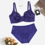Beauwear 85C-110E Women's Plus Size Lingerie Set Plain Lace Underwear Set Thin Unlined Underwire Bra and Panty Set - Image 8