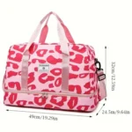 Spacious & Durable Women's Carry-On Travel Bag with Animal Print Nylon Large Capacity Sports Gym Bag  Weekend Overnight Bag - Image 2