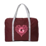 Travel Bag Luggage Handbags Large Capacity Organizers Foldable Clothes Storage Wine Red Duffle Carry Bags Love Letter Series - Image 20