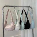 Korean Fashion Women Shoulder Bag Casual Simple Soft Handbags Designer Artistic Style Underarm Bag Sweet Dumplings Bag - Image 2