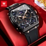 OLEVS 2942 Luxury Chronograph Quartz Watch For Men 44mm Big Dial Moon Phase Hand Clock Date Waterproof Original Fashion Watches - Image 9