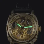 LONGLUX automatic watch retro style wholesale mechanical wristwatches skeleton carve waterproof leather no logo mens watch - Image 3