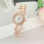Hot Sale Graceful and Fashionable Diamond Swan Women's Watch Full Diamond Digital Female Student gold watch - Image 3