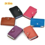 Genuine Leather 26 Slots Card Holder Photo Organizer Bag Cowhide ID Credit Bank Business Clip Case Coin Wallet For Men Women - Image 2