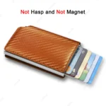 Anti Rfid Carbon Fiber ID Credit Card Holder Men Wallets Mini Automatic Pop up Bank Cardholder Case Minimalist Vallet Choice - Image 13