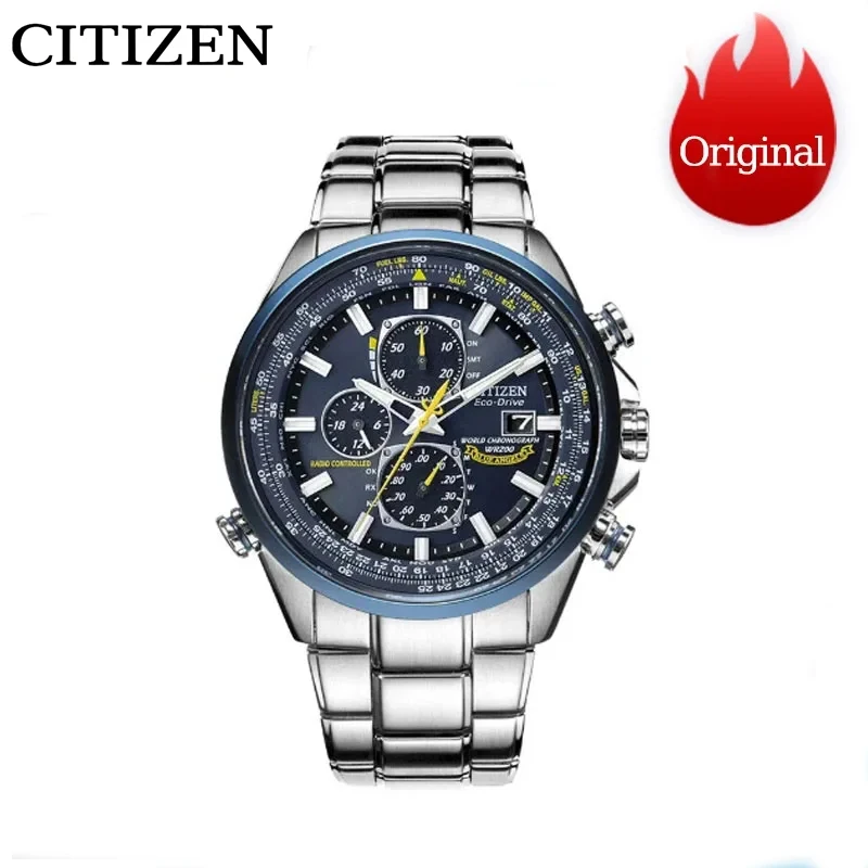 S2a09d35b710343d1a5f3553914bfff8cx.webp CITIZEN Blue Angel Generation Men's Quartz Wristwatches Radio Night Glow Energy Multi Functional Luxury Fashion Business Watch - Image 1