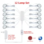LED Under Cabinet Lamp DC12V Touch Switch Control Dimmable Puck Round 3W 5W Wardrobe Lighting Cabinets Cupboard Lights DIY Set - Image 12