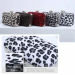 Leopard Print Women Evening Wedding Clutch Handbag Purse Crossbody Evening Bag - Image 5
