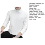 Half High Collar Long Sleeves Top Stretchy Men T-shirt Autumn Winter Double Sided Velvet Bottoming Business Top - Image 12