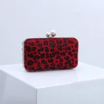Leopard Print Women Evening Wedding Clutch Handbag Purse Crossbody Evening Bag - Image 9