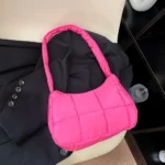 Winter Fashion Quilted Handbags Ladies Casual Cotton-Padded Bags Solid Color Small Top-Handle Bags Women Underarm Shoulder Bags - Image 3