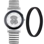 Luxury Ladies Black White Bear Diamond Simple Design Branded Quartz Watch Fashion Stretch Women Dress Clock Creative Watches - Image 6