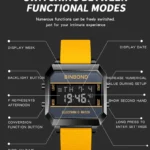 Men's Watch Business Sports Multifunctional Alarm Clock Waterproof Silicone Strap Male Student Fashion Electronic Wristwatches - Image 5