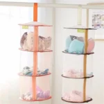 3/4 Shelf Foldable Toy Hanging Storage Net Organizer Space Saving for Kids Room Zipper Bra Drying Basket Mesh Stoage Bag Cage - Image 5