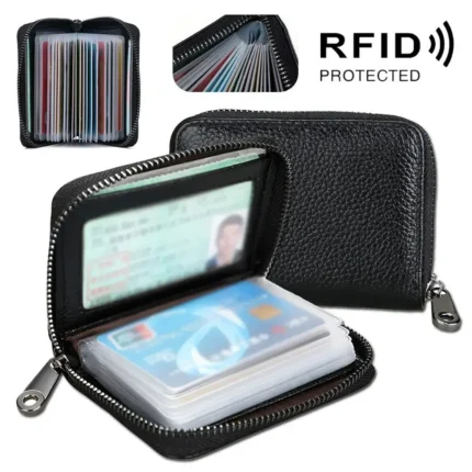 Mini 20 Card Wallet Men Women Small PU Leather Wallet Business Case Purse Holder RFID Blocking Carteira Masculina Porte Carte