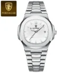 POEDAGAR Luxury Man Wristwatch Business Stainless Steel Quartz Men Watch Waterproof Luminous Date Square Men's Watches Clock+Box - Image 9