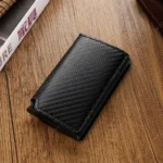 Anti Rfid Carbon Fiber ID Credit Card Holder Men Wallets Mini Automatic Pop up Bank Cardholder Case Minimalist Vallet Choice - Image 5