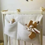 39x20cm 1PCS Large Baby Crib Storage Bag Cotton Multifunctional Newborn Bed Headboard Organizer For Kids Baby Bedding Diaper Bag - Image 4