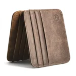 Retro First Layer Genuine Leather Card Bag with 7 Card Slot Super Thin 100% Real Leather Bank Card Holder Coin Purse Sort Wallet - Image 4