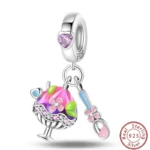Dessert Afternoon Tea Series 925 Silver Coffee Cake Pizza Fries Sweet Charms Beads 3mm DIY Fine Jewelry Making - Image 26