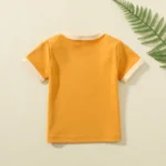 100% Cotton Small Children Summer Short Sleeve T shirt Boys Girls Color Matching Soft Comfy Tops Tees Kids T-shirts Casual - Image 3