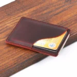 Moterm Genuine Leather Business Credit ID Card Holder Crazy Horse Leather Travel Credit Wallet Men Purse Case Wholesale - Image 2