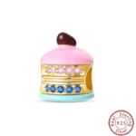 Dessert Afternoon Tea Series 925 Silver Coffee Cake Pizza Fries Sweet Charms Beads 3mm DIY Fine Jewelry Making - Image 33