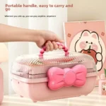 Children's Jewelry Box Bow Storage Box Home Use Hairpin Hair Accessory Storage Portable Cardboard Stationery - Image 3