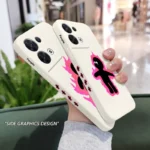Pink Figure Phone Case For OPPO Reno 10 8 8T 8Z 7 7Z 6 5 Pro 4G 5G F19 F9 Pro Plus Liquid Silicone Cover - Image 4