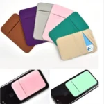 1PC Card Cover Fashion Elastic Cell Phone Card Holder Mobile Phone Wallet Case Credit ID Card Holder Adhesive Sticker Pockets - Image 2