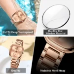 POEDAGAR Luxury Woman Watch Waterproof Stainless Steel Ladies Watch Fashion Quartz Women's Watches Elegant Simple Female Clock - Image 4