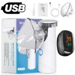 Atomizer Health Care Products Fingertip Pulse Blood Oxygen Portable Nebulizer Mesh Nebulizer Handheld Medical Asthma Inhaler - Image 21