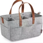 Baby Felt Storage Nursery Organizer Basket Infant Diaper Bag with Handle Caddy Changing Nappy Kids Storage Carrier Large Pocket - Image 7