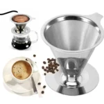 Reusable Coffee Filter Holder Versatile Double Layer Stainless Steel Coffee Tea Strainer Coffee Accessories Coffe Making Tool