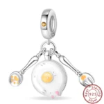 Dessert Afternoon Tea Series 925 Silver Coffee Cake Pizza Fries Sweet Charms Beads 3mm DIY Fine Jewelry Making - Image 23
