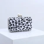 Leopard Print Women Evening Wedding Clutch Handbag Purse Crossbody Evening Bag - Image 8