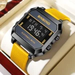 Men's Watch Business Sports Multifunctional Alarm Clock Waterproof Silicone Strap Male Student Fashion Electronic Wristwatches - Image 2