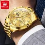 OLEVS 2932 Men Watch HD Night Light Waterproof Moonphase Men Watch Fashion Business Chronograph Luxury Brand Quartz Watch Reloj - Image 3
