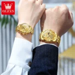 OLEVS Top Luxury Brand Quartz Couple Watch Waterproof Watch Lover Gift Nightglow Classic Date Week Clock His or Her Set Watch - Image 4