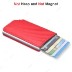 Anti Rfid Carbon Fiber ID Credit Card Holder Men Wallets Mini Automatic Pop up Bank Cardholder Case Minimalist Vallet Choice - Image 12